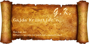 Gajda Krisztián névjegykártya